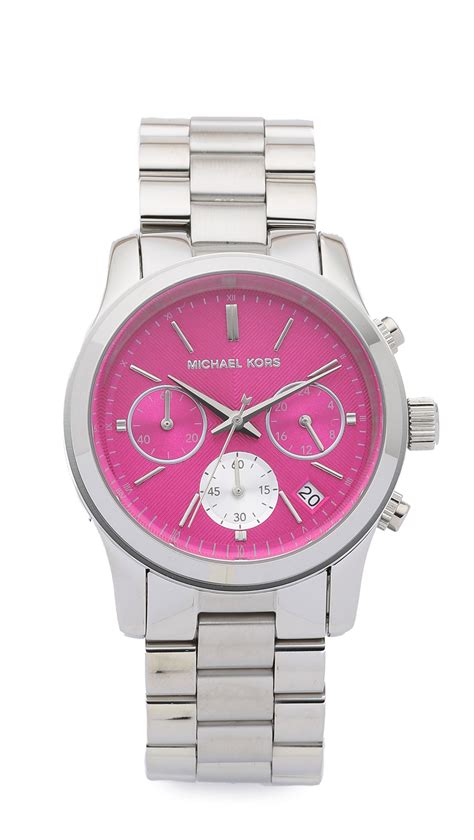 michael kors silver pink